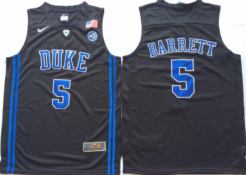 NCAA Men Duke Blue Devils Black #5 BARRETT